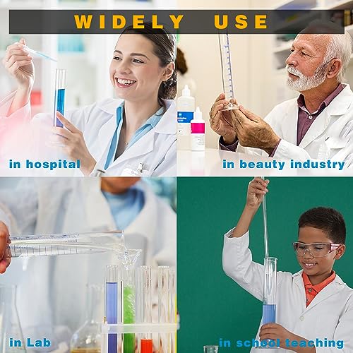 Thick Glass Graduated Cylinder Measuring Liquid Lab Hexagon Base Cylinders Come with Glass Dropper (Glass, 500ML) - size: 500ml