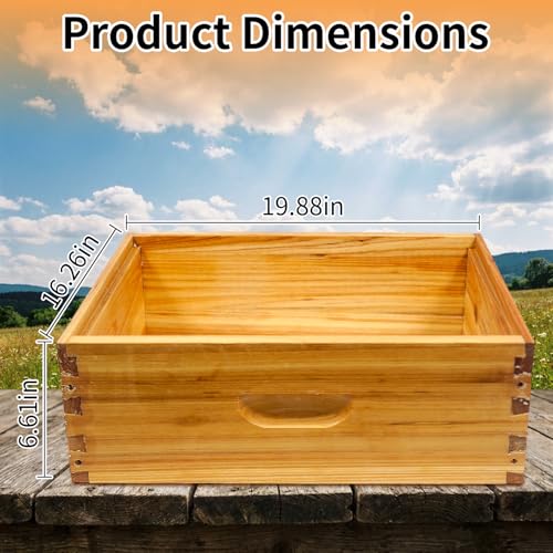 2 Pack 10 Frame Langstroth Medium Super Bee Box Dipped in Beeswax Beehive Box for Beekeeping Supplies - size: 2 Pack Medium Super Bee Box