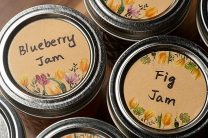 MONEST (500pc/Roll) 2" Stickers for Jars and Lids | Pantry, Mason Jar, Canning, Spice, and Bottle Labels (Yellow Tulip 2") - color: Yellow Tulip 2"