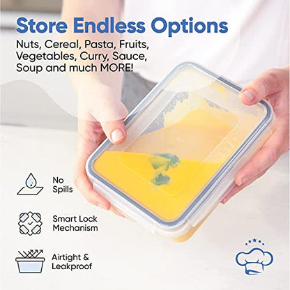 Chef's Path 72 Piece Airtight Food Storage Containers with Lids, 36 Containers and Lids, Stackable Kitchen and Pantry Canisters for Meal Prep and Food Storage - Transparent - color: Pack of 36