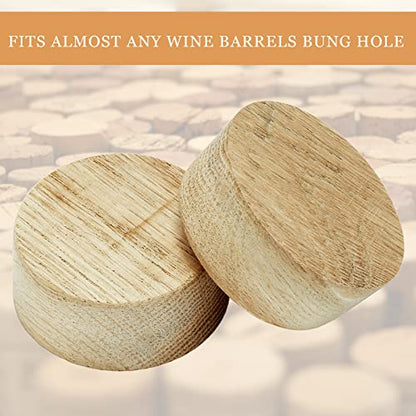 Juexica 5 Pcs White Oak Wine Barrel Bung 2 Inch Wooden Plug Tapered Bung Stopper for Oak Barrel Bourbon Whiskey Beer Wine Cask Home Brewing Carboy Distilling