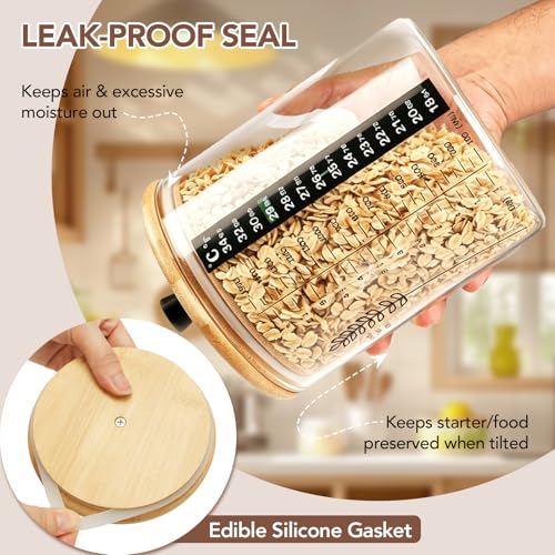 50oz Sourdough Starter Jar Kit, Wide Mouth Sourdough Jar | Sourdough Starter Kit & Sourdough Bread Baking Supplies for Sour Dough Bread, Sour Dough Starter Jars for Beginners(2 Pack) - size: Wide mouth- 2 Pack