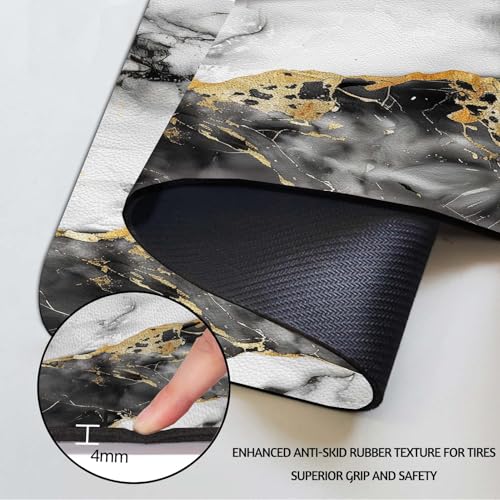MCALK Marble Black Dish Drying Mat for Kitchen Counter, Luxurious Marble Texture Dish Drying Pad with Anti-Slip Rubber Base, Absorbent Kitchen Sink Mat with Modern Art Decor (1 pc 18" x 16") - size: 18" x 16"
