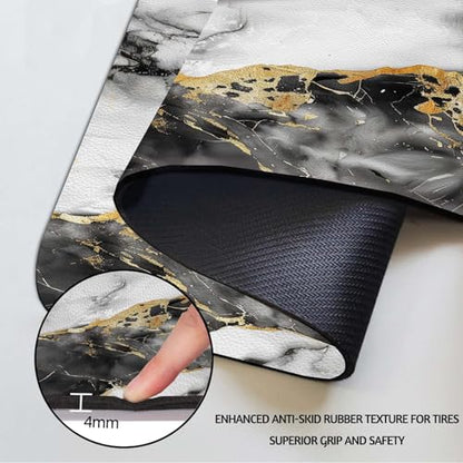 MCALK Marble Black Dish Drying Mat for Kitchen Counter, Luxurious Marble Texture Dish Drying Pad with Anti-Slip Rubber Base, Absorbent Kitchen Sink Mat with Modern Art Decor (1 pc 18" x 16") - size: 18" x 16"