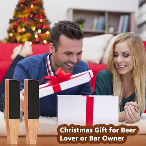 2PCS Wood Beer Tap Handle Keg Handle 3/8"-16 UNC thread Keg Tap Handle Beech Tap Handles for Kegerator Beer Faucet with 3PCS Pen - size: 2PCS-Beech Wood Handles