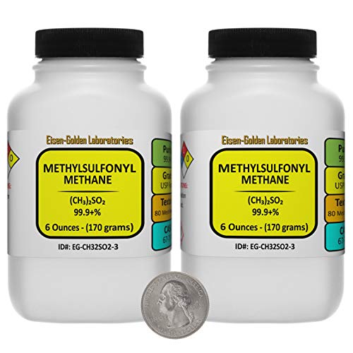 Methylsulfonyl Methane [(CH3) 2SO2] 99.9+% USP Food Grade Powder 12 Oz in Two Bottles - size: 12 Ounces in 2 Bottles