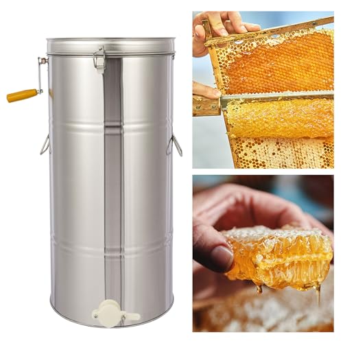 DNYSYSJ Two-Frame Honey Machine, Large Stainless Steel 2 Frame Manual Honey Extractor Beekeeping Equipment for Farm