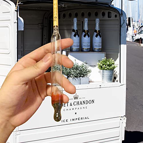 Hydrometer Alcohol 0-200 Proof and Tralle Accurate Alcohol Proof Tester for Liquor, Distilling Moonshine Alcoholmeter(3 Pcs High Alcohol Proof)