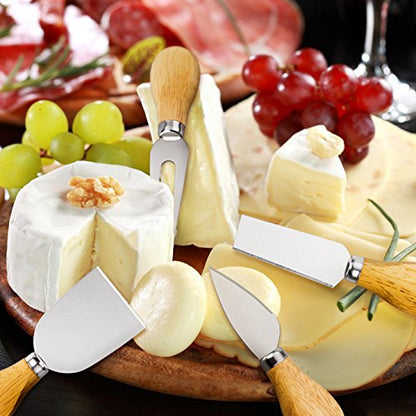 Cheese Knives Set of 8-2 Cheese Knife, 2 Cheese Fork, 2 Cheese Slicer, 2 Butter Knife – Premium Mini Stainless Steel Cheese Knives - Cheese Knife Set for Charcuterie Board - color: Option2