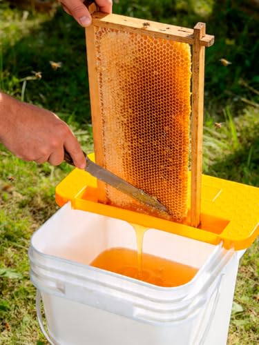 Duesu Honey Uncapping Tank Holder for 5 Gallon Round and Square Buckets | Honey Harvesting Equipment, Easy Clean Honey Uncapping Tank Bucket Scraper for Beekeeping Hive Frames Cleaning