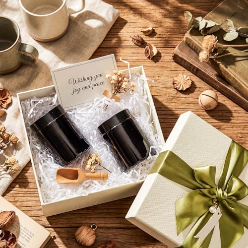 Domensi 36 Pcs Bulk 6oz Glass Jars with Lids Leakproof Round Airtight Empty Cosmetic Jars with Inner Liners Lid for Storing Lotions Spices Ointments Food Storage (Black) - color: Black