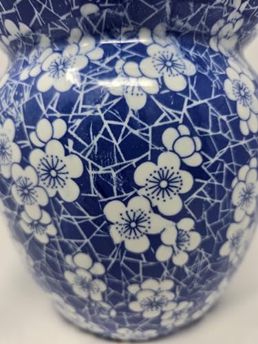 Porcelain Pickling Jar with 2 Lids Fermenting Pickling Kimchi Crock Food Storage Blue Cherry Blossom (12 IN) - size: 12 IN