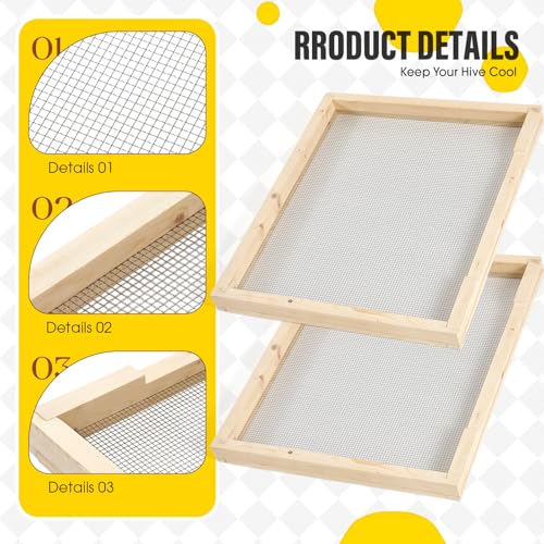 CroBlissful Beehive Inner Cover 10 Frame Ventilated Inner Cover Langstroth Style Beehive Insulation Bee Hive Wooden Vented Beekeeping Tool Supplies Starter for Beginners Beekeepers (4 Pcs)