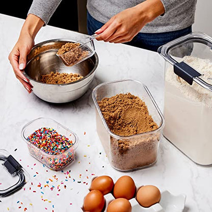 Rubbermaid Brilliance BPA-Free Food Storage Containers with Lids Airtight Kitchen and Pantry Organization Set Includes 3 Containers and Scoops Clear 16 cups - size: 16 Cup (6-Piece)