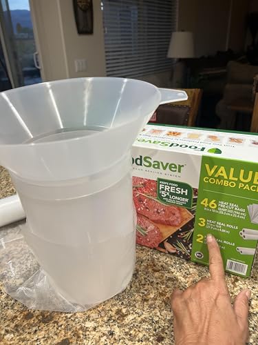 Best Food Transfer Tool for Easy Bagging and Storage, Quart and Gallon Size (White)