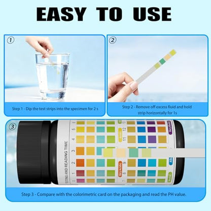 200 Strips pH Test Strips 0-14 Universal Litmus Paper pH Test Strips for Liquid Testing, Saliva, Drinking Water, Aquariums, Labs and Soap Making, Quick Reliable pH Testing Kit