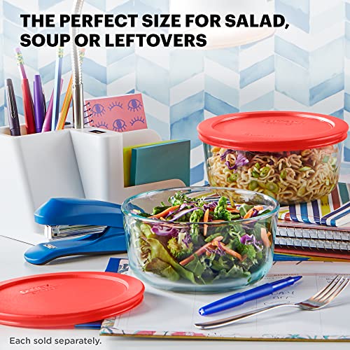 Pyrex Simply Store Glass Food Storage Container, Snug Fit Non-Toxic Plastic BPA-Free Lids, Freezer Dishwasher Microwave Safe, 4 Cup (Pack of 4) - size: 4 Cup (Pack of 4)