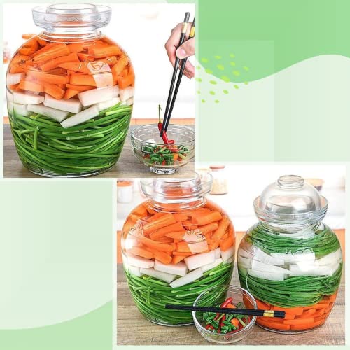 1.5L/2.5L/4.5L Glass Fermenting Jar, Large Capacity Sealed Pickle Jar, (C 4.5L/158oz) - color: C 4.5L/158oz