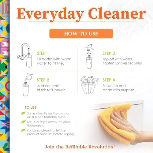 Truly Free Everyday Cleaner - Multipurpose Cleaner Spray, Kitchen Counter Cleaner, Natural Cleaning Products, Multi-Surface Household Solution - Pack of 3 - size: 4.5 Fl Oz (Pack of 2)