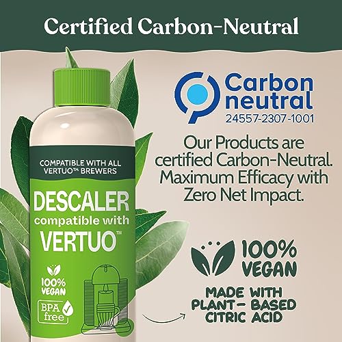 Roobi Nespresso Compatible Vertuo Cleaning & Descaling Kit. Includes 1 Bottle of Descaling Solution, 6 Cleaning Tablets and 1 Reusable Pod. Carbon Neutral Vertuoline Maintenance Kit. 6 Month Supply.