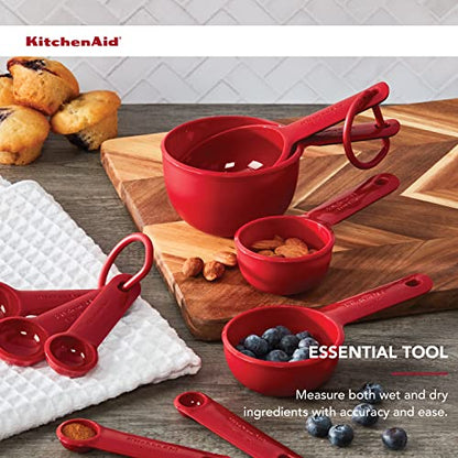 KitchenAid Universal Easy To Read Measuring Cup and Spoon Set with Soft Grip Handle for Maximum Control, Hang Hole and Nesting For Easy Storage, Dishwasher Safe, 9 Piece, Empire Red - color: Empire Red