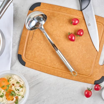 Restaurantware Stainless Steel Soup Ladle - German Standard Large Kitchen Ladle with Deep Bowl Design, Dishwasher Safe, Heat Resistant - Serving Ladle for Soups, Stews, Sauces - style: Steel Serving Ladle