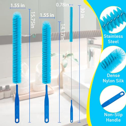Dryer Vent Cleaner Brush, Lint Remover&Drain Snake for Trap Filter Cleaning | Flexible Long Cleaning Brush for Dryer Vent Lint Removal, Drain Snake Unclogger and Trap Filter Deep Cleaner Kit