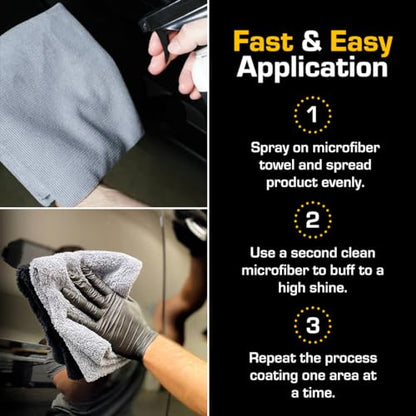 Ethos Ceramic Speed Wax – SiO2 Ceramic Coating Spray for Cars – Hydrophobic Car Wax Spray Top Coat Polish – High Gloss Shine, Ceramic Spray Wax – 12+ Month Protection - color: Ceramic Speed Wax 16oz