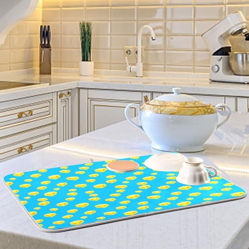 Qilmy Cheese Dish Drying Mat Absorbent Reversible Dish Drainer Pad Tableware Mat for Kitchen Counter Home Decoration, 16 x 18 Inch - size: 16 x 18 Inch