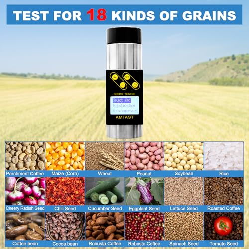 Grain Moisture Meter High Precision Grain Moisture Tester with Temperature Portable Seed Moisture Meter for 18 Grains including Wheat, Soybean, Coffee and More - color: Test 18 Grains