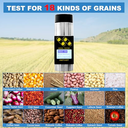 Grain Moisture Meter High Precision Grain Moisture Tester with Temperature Portable Seed Moisture Meter for 18 Grains including Wheat, Soybean, Coffee and More - color: Test 18 Grains