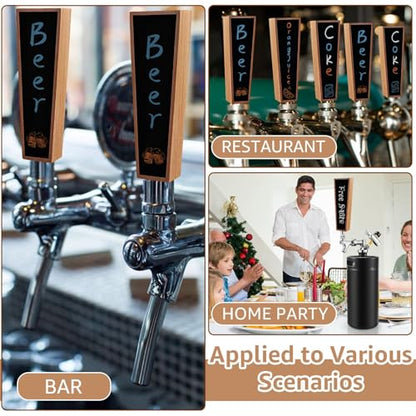 2PCS Wooden Keg Taps Handles Chalkboard Beer Tap Handle Keg Handle for Standard Kegerators Beer Faucets with Pens,Gift for Beer Lovers,Bars,Home Party - size: 2PCS-Classic Wood Handles
