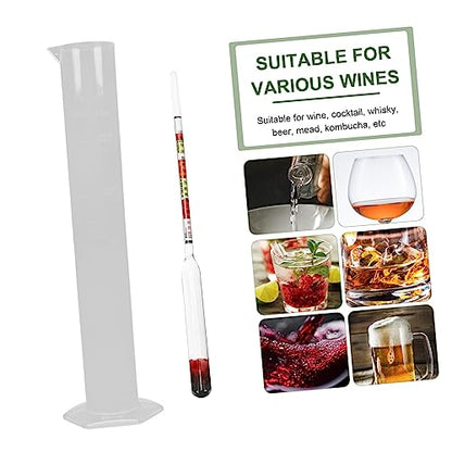 2 Sets Home Brew Hydrometer Kit Round Cylinder Triple Scale Alcohol Meter for Wine Making Beginners - color: 2