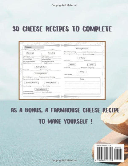 Home Cheese Making Log Book: 30 Cheese Recipes to Complete | For Lovers of Homemade Cheese | Size 8,5 x 11 inches