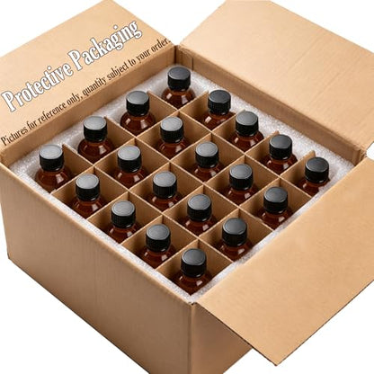 36 Pack 4oz Amber Glass Bottles with Lids, 120ml Boston Bottles with Caps for Personal Care & Beauty Travel, Industrial Lab, Sample, Essential Oils, Potion, Whiskey, Spice - color: Amber, size: 4oz-36P