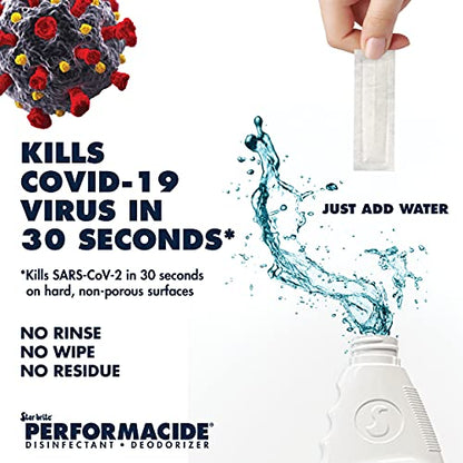 STAR BRITE PERFORMACIDE Disinfectant - Kills Virus in 30 Seconds - 32 OZ Refills 12 Pack - No Rinse, No Wipe, No Residue - Just Add Water (102032R-12) - style: 32 OZ 12 Pack Refill