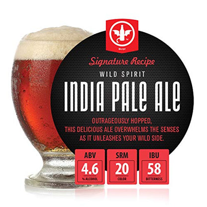 Premium Beer Kit Bonus with Bottles - Conical Fermenter Eliminates Sediment and Makes Great Tasting Home Made Beer - 1 Gal. Pilsner, Stout, and IPA Recipes