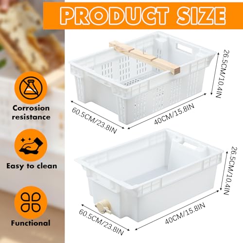 Zonon Beekeeping Uncapping Station for Honey Harvesting, Extractor, Strainer and Plastic Honey Cutting Deep Tray Shallow Tray Box Set(Double Layer, Food-Grade High-Density Pe Plastic) - style: Double Layer