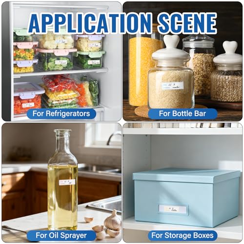 Freezer Labels 375Pcs, 1 x 3 Inch, Removable Food Labels Stickers, Easy Peel & No Residue, Oil Resistant & Waterproof Labels for Food, Freezer Bags, Jars & Container Meal Prep Labels (3 Roll 3 Color)