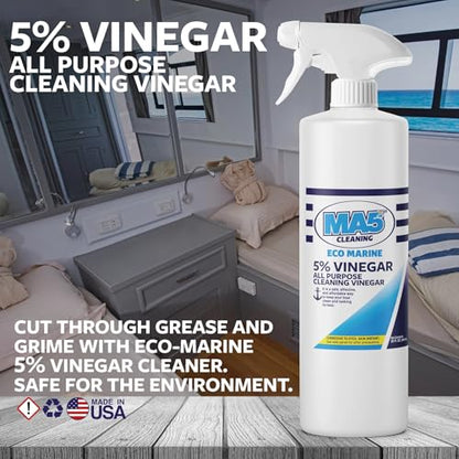 MA5x EcoMarine 5% Vinegar All Purpose Boat Cleaning Vinegar | Biodegradable Safe Boat Cleaner | Multi-Surface Marine Cleaner - size: 64 Fl Oz (Pack of 1)