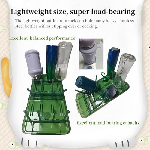 Travel Bottle Drying Rack Space Saving,Foldable Bottle Drying Rack with 16 Ribs,Portable Baby Bottle Drying Rack for Bottles,Breast Pumps and Other Feeding Accessories,Widely Used Daily Basis - color: Green