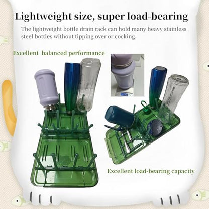 Travel Bottle Drying Rack Space Saving,Foldable Bottle Drying Rack with 16 Ribs,Portable Baby Bottle Drying Rack for Bottles,Breast Pumps and Other Feeding Accessories,Widely Used Daily Basis - color: Green