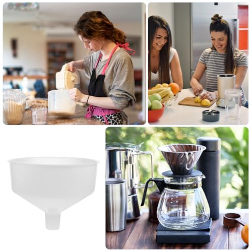 ULTECHNOVO Extra Large Plastic Funnel, 10.4" Wide Mouth Kitchen Funnel for Liquid & Powder Transfer, Thick Food Grade Jumbo Oil for Filling Bottles, Beer & Canning