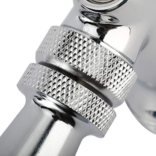 RealPlus 2 Pack of Draft Beer Faucet with 4.1" Shank,Black Handle and Tap Brush for Homebrew 1/4 Barbed Fitting
