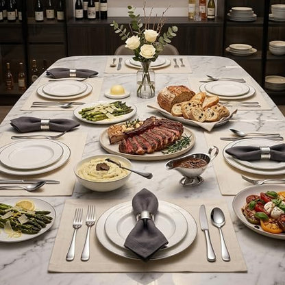 Royalrose Premium Aria 4-Piece 9.6 Inch Silverware Knives (Dinner Knives) | Stainless Steel Table Knives, Silverware Knives, Butter Knives, Mirror Finish, Dishwasher Safe, Ideal for Steak & Butter