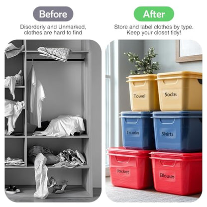 JIEHENG 100Pcs Clear Large Labels for Storage Bins,6x4 Inch Removable Labels,Large Labels for Blank Box,Strong Adhesive Tear Resistant No Residue Blank Labels (Trasparent) - color: Trasparent
