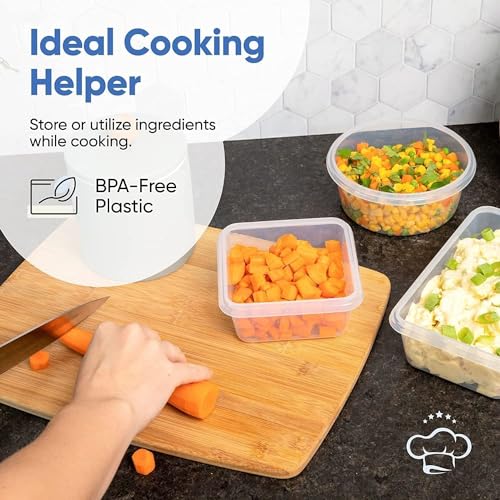 Chefs Path 48 Piece BPA-Free Plastic Food Storage Container Set with 24 Containers and 24 Lids for Kitchen Pantry Organization and Meal Prep - color: Pack of 24