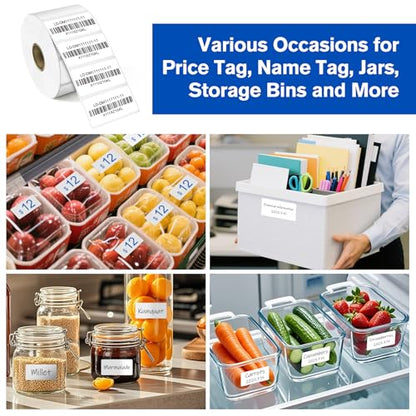 L LIKED 2" x 1" Thermal Labels, Blank Removable Labels with No Residue, Water and Oil Resistant, Use for Both Home and Office (1 Roll, 1300 Labels) - size: 1x2-1300