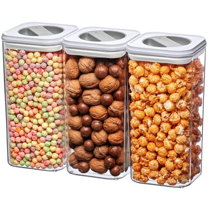 Amazing Abby - Carol - 112-Ounce Acrylic Canister (Set of 3), Plastic Airtight Food Container, Stackable for Pantry Storage, BPA-Free and Shatter-Proof, Perfect for Home and Commercial Use - style: 112 oz (3-Pack)