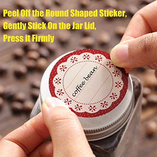 Outus 240 Pieces Canning Labels for Mason Jars 2 Inch Round Shaped Stickers Jar Lid Sticker Multicolor Meal Label for Back to School Supplies Home Glass Bottle Canned Kitchen Organization
